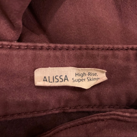 Burgundy Skinny Jeans - Picture 5 of 6